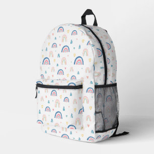 Cute Rainbows & Hearts Pattern Printed Backpack
