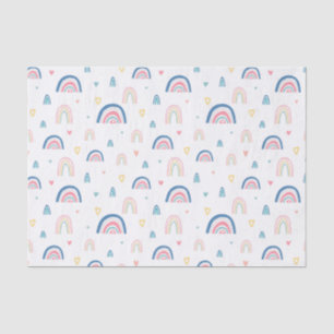 Cute Rainbows & Hearts Pattern Tissue Paper