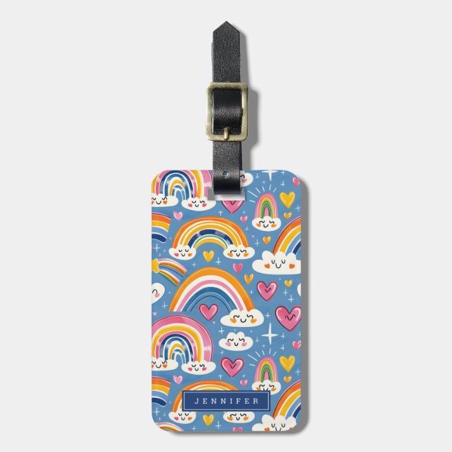 Cute Rainbows Luggage Tags (Front Vertical)