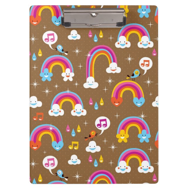 cute rainbows pattern clipboard (Front)