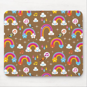 cute rainbows pattern mouse mat