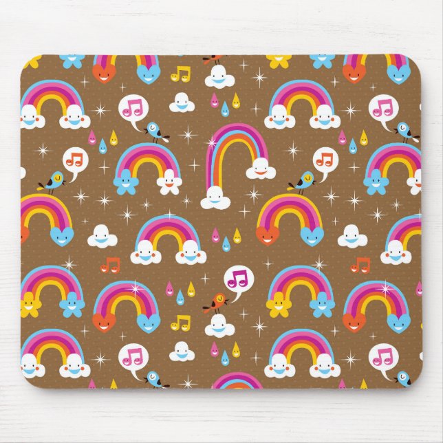 cute rainbows pattern mouse mat (Front)