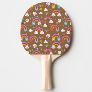 cute rainbows pattern ping pong paddle
