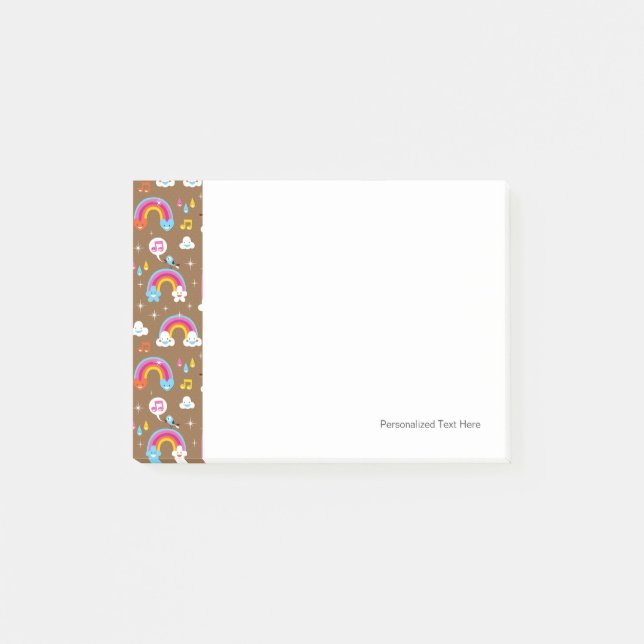 cute rainbows pattern post-it notes (Front)