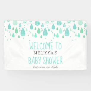 Cute Raindrops Baby Shower / Sprinkle Welcome Banner