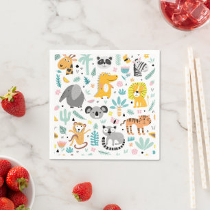 Cute rainforest Animals Napkin