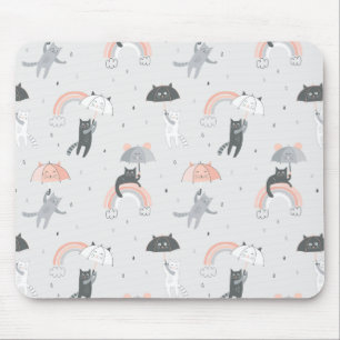 Cute Raining Cats Pattern Mouse Mat