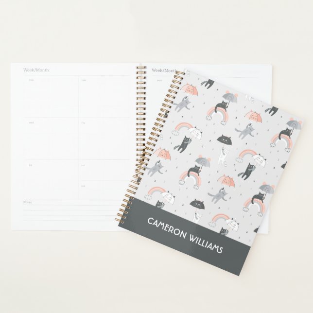 Cute Raining Cats Pattern Planner (Display)