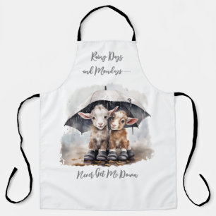 Cute Rainy Day Goats Apron