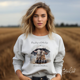 Cute Rainy Day Goats Sweatshirt