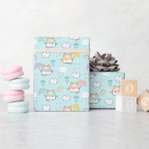 Cute Rainy Day Pattern Wrapping Paper Roll