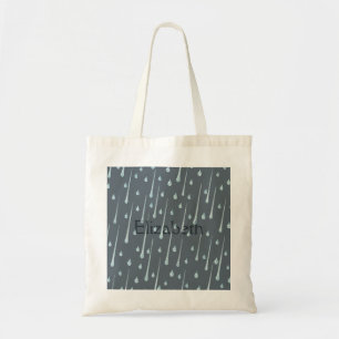 Cute Rainy Day Personalised Dark Grey Tote Bag