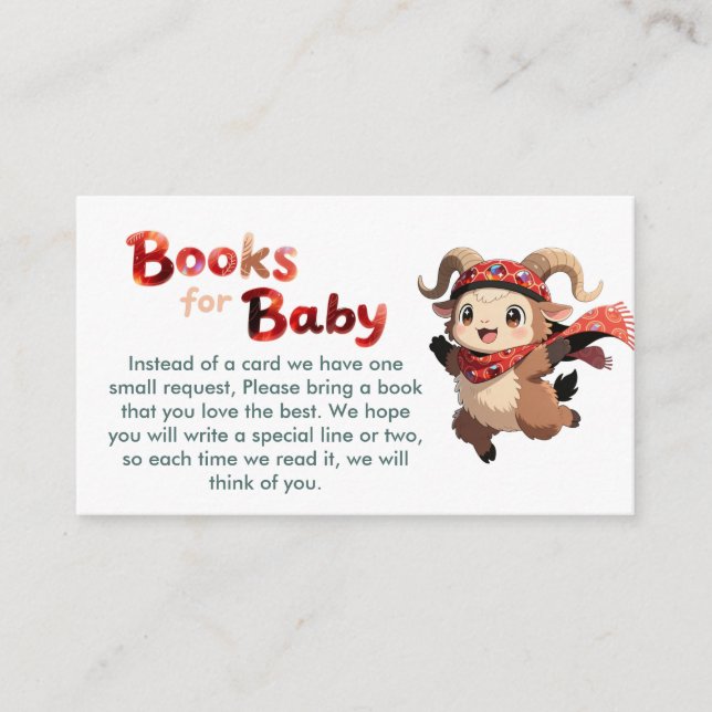 Cute Ram Winter Books for Baby Card (Front)