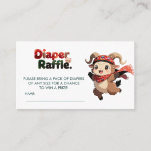 Cute Ram Winter Diaper Raffle Card