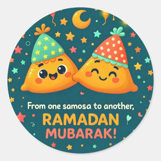 Cute Ramadan Mubarak  Classic Round Sticker (Front)