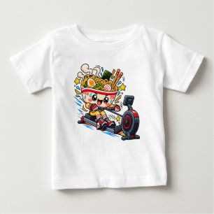 Cute Ramen Bowl Rowing Machine Cartoon Fitness Baby T-Shirt