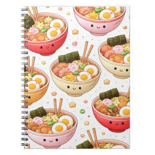 Cute Ramen Bowls - Kawaii Smiling Noodles Notebook