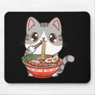 Cute Ramen Cat Kawaii Anime Japanese Food Boy Girl Mouse Mat