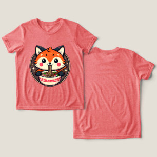 Cute Ramen Fox Illustration for Merch Design Tri-Blend Shirt