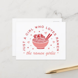 Cute Ramen lover just a girl kawaii pink aesthetic Postcard