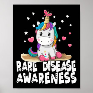 Cute Rare Disease Awareness T Shirt Unicorn Lovers Poster