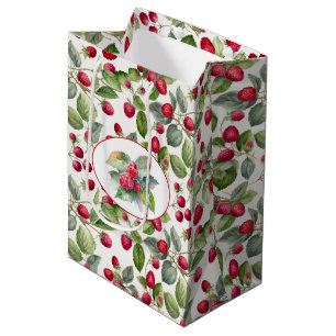 Cute Raspberries Watercolor Medium Gift Bag