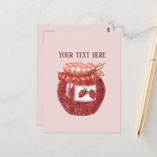 Cute Raspberry jam jelly add text Postcard