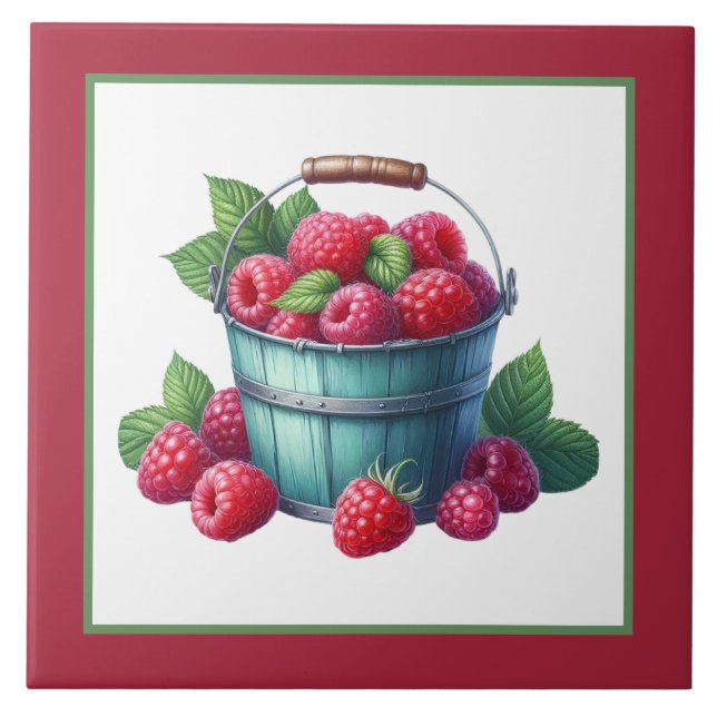Cute Raspberry kitchen crafting home business  Tile (Front)