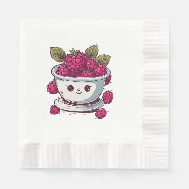 CUTE RASPBERRY NAPKIN (Front)