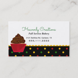 Cute Rasta Polka Dot Bakery Business Card