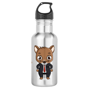 Cute rat cartoon illustration 532 ml water bottle