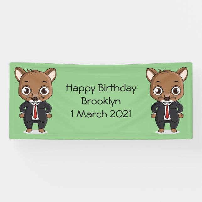 Cute rat cartoon illustration banner (Horizontal)