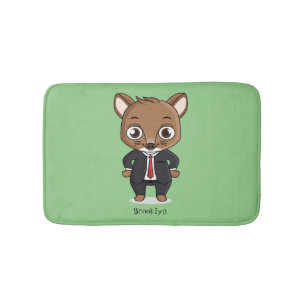 Cute rat cartoon illustration bath mat