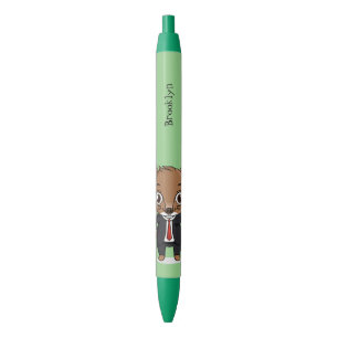 Cute rat cartoon illustration black ink pen