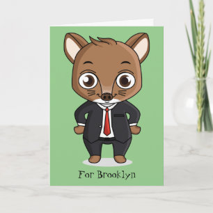 Cute rat cartoon illustration card