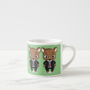 Cute rat cartoon illustration espresso cup