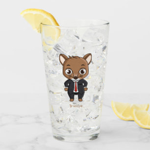 Cute rat cartoon illustration  glass
