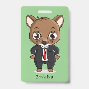 Cute rat cartoon illustration ID badge