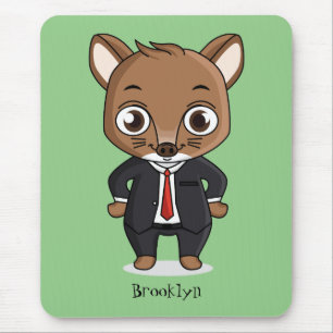 Cute rat cartoon illustration mouse mat