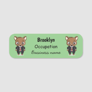 Cute rat cartoon illustration name tag