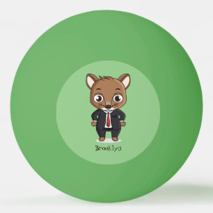 Cute rat cartoon illustration ping pong ball