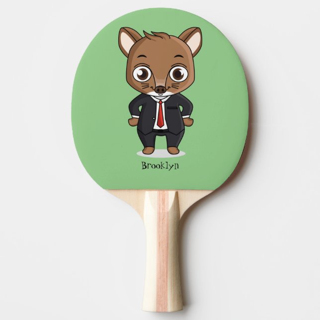 Cute rat cartoon illustration  ping pong paddle (Front)
