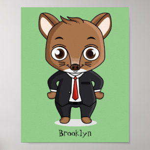 Cute rat cartoon illustration  poster