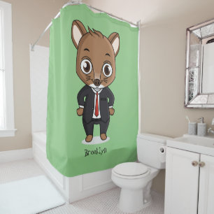 Cute rat cartoon illustration shower curtain