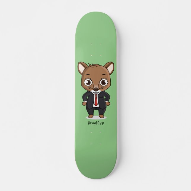 Cute rat cartoon illustration skateboard (Front)