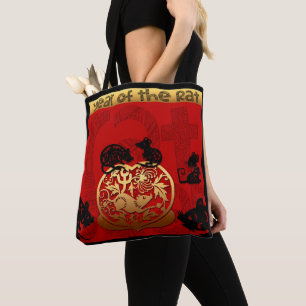 Cute Rat Chinese New Year 2020 Zodiac Birthday ATB Tote Bag