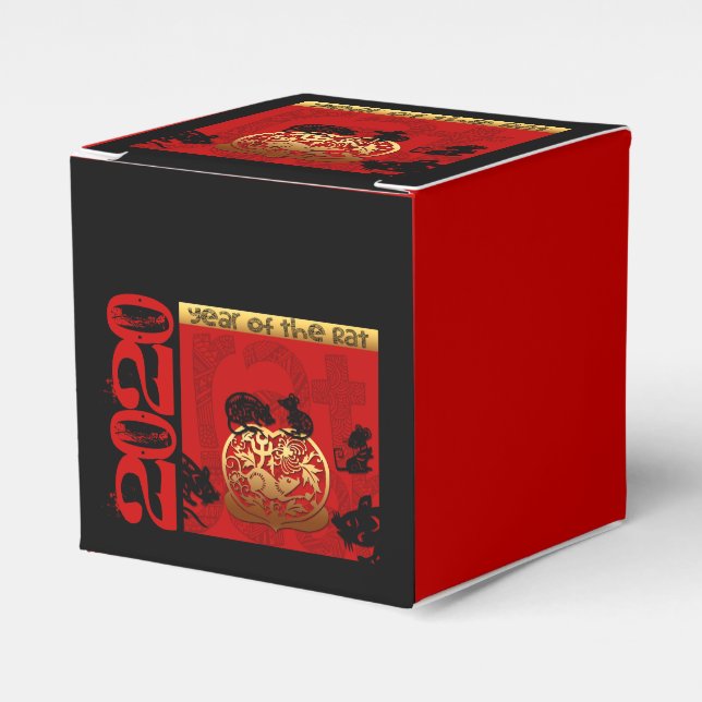 Cute Rat Chinese Year 2020 Zodiac Birthday CFB Favour Box (Front Side)