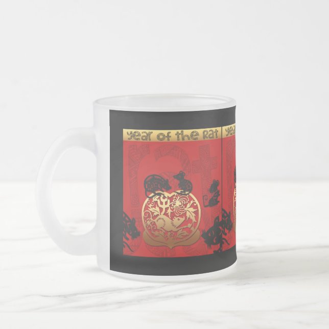 Cute Rat Chinese Year 2020 Zodiac Birthday FG Mug (Left)