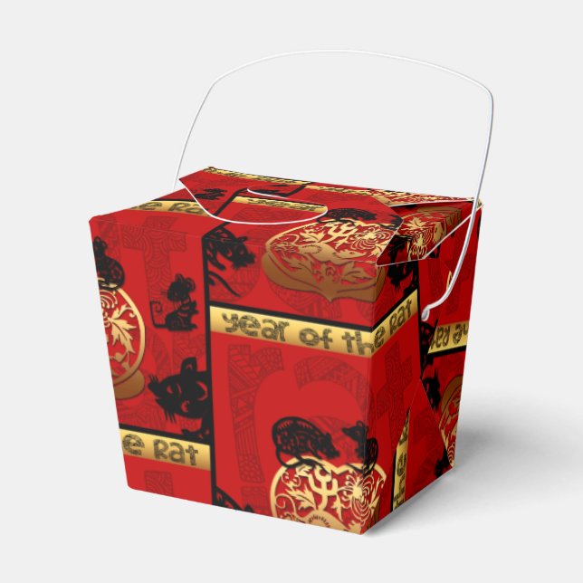 Cute Rat Chinese Year Zodiac Birthday TOFB Favour Box (Front Side)