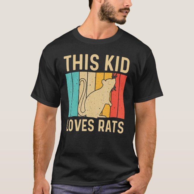 Cute Rat For Kids Boys Mouse Rat  River Rat Pet Ro T-Shirt (Front)